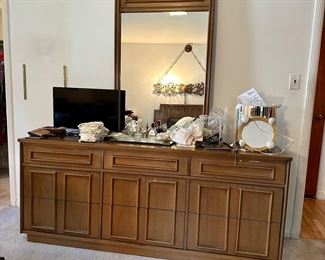 Mid Century triple dresser with mirror