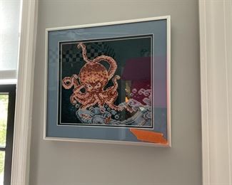 Needlepoint of an octopus 