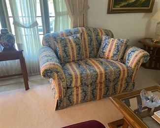 Living room, loveseat, and sofa to match quality name