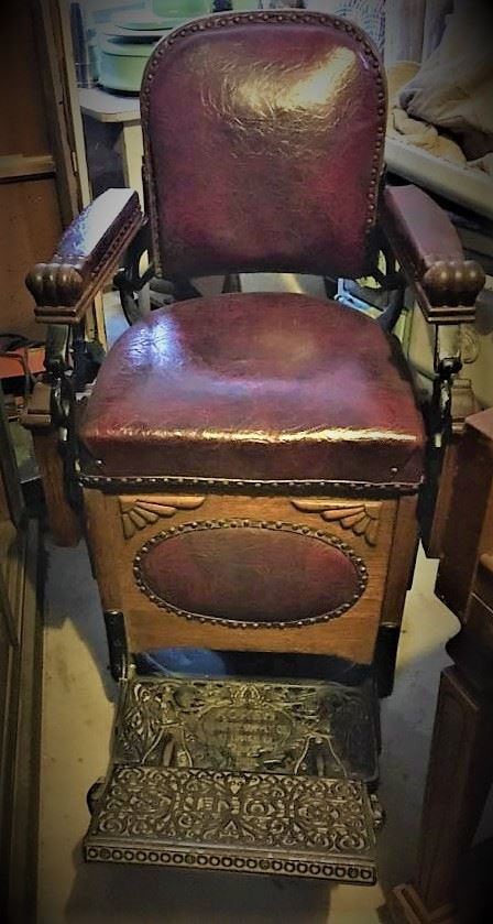 Antique Koken Oak Barber Chair
