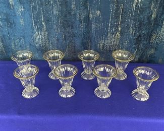 Gold rimmed Sundae glasses