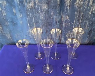 Gold rimmed Champagne glasses