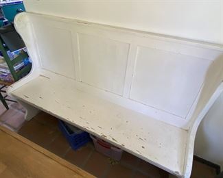 Church pew style seats Some wear -1