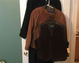 Albert Nikon Wool Coat Wilsons Leather Vest and More