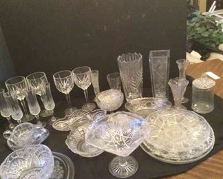 Lot Of Vintage Cut Glass Pieces