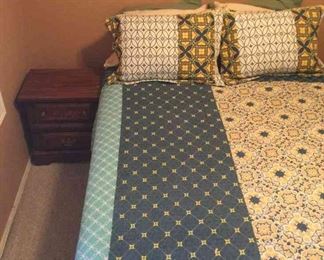 Queen Bed Frame With Mattress And Side Table