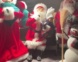 Santas and Snowman