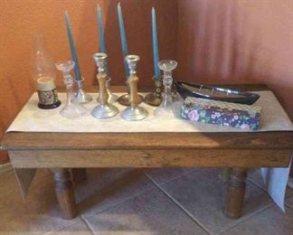 Wood Table And Candles