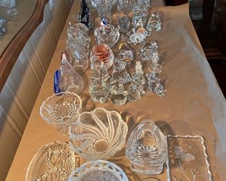 Crystal & Glass figurines, candle holders, perfume bottles etc. (Lenox+Royal Copenhagen)