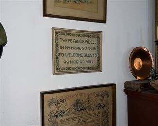 Vintage Watercolor, Needlepoint and Shellback Certificate 