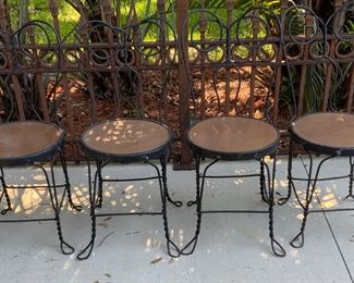 Set of 4 1920s Ice Cream Parlor Chairs