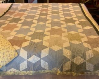 Hand Stitched Quilt.  60”. X. 79”