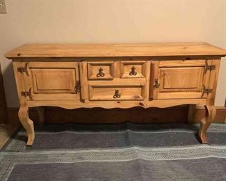 Natural Wood Buffet Table