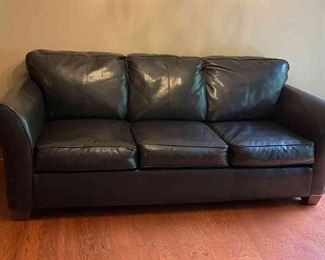 Deep Brown Faux Leather Sofa