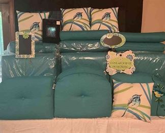 Blue Pool Patio Cushions