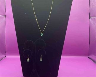 14 K Necklace Earrings Set