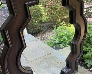 Quadrafoil Dark Brown Wood Mirror