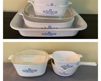 Set of Blue Cornflower Corning Ware