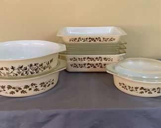 Vintage Collection of Pyrex Golden Acorn