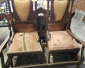 Attention all DIYers.  These 3 pieces are beautiful in their construction. Victorian style.  Need some work but could be stunning with the right touch.