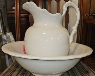 Pitcher and bowl.  In good condition.