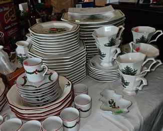 Lovely Christmas china.  Including a tea set from Nieman Marcus