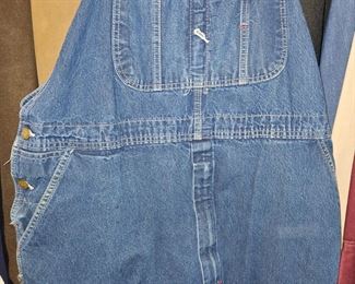 Old fashioned bib overalls.  