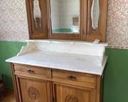 wvintage wood and marble dresser3091 t