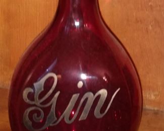 Vintage Ruby Glass Decanter