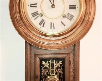 Antique Japanese Regulator Wall Clock 