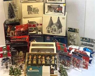 02 Huge Lot Of Christmas Village Pieces