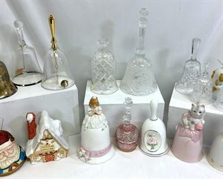 Crystal Glass Bells, Christmas Bells, Pink Bells
