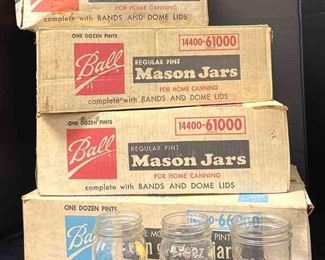 Lot Of 55 Mason Jars In Boxes