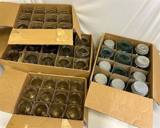 Miscellaneous Mason Jars Clear  Blue, Varying Sizes