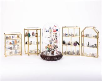 $245 - COLLECTION DISPLAY CASES OF 127 THIMBLES FROM ALL AROUND THE WORLD 