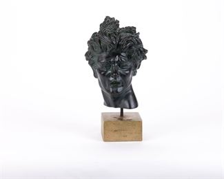 $225 -  BUST ON STAND SIGNED EDWARD MELCARTH 1968  