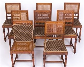 $250 - DUTCH SET OF 8 CHAIRS  1 CANE DAMAGED  WAS 
