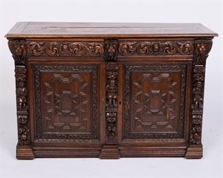 $925 - 19TH CENTURY ENGLISH CARVED SIDEBOARD