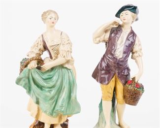 $35 - PAIR OF CHALKWARE BORGHESE FIGURES