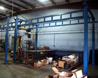 Gorbel 2 Ton Overhead Bridge Crane And Hoist System, 8' Span x 60' Length, Approximately 12' Tall