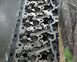 6-Cylinder Diesel Engine Straight Block Header, Unknown Make, Model 969956, Tag Says New Valve Guides, Valve Seals, Springs Reused And Valves Reground