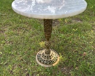 Brass and Marble Hollywood Regency Table
