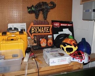 Nice work table under all these items and it is for sale 