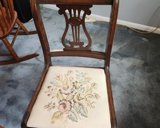 4 Duncan Phyfe Style Harp Back Dining Side Chairs