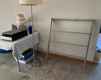Folding drying rack and lamps