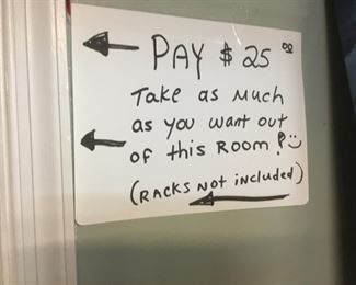 Clearance room - pay $25 take as much as you want!