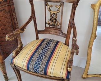 Hugo's Pair of Dolphin Head Arm Chairs