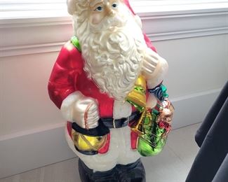 Glass Tall Santa Decor