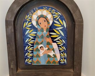 Talavera Tile Art Mother Mary & Baby Jesus
