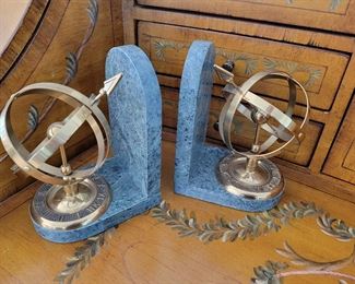 Marble Brass Book ends 